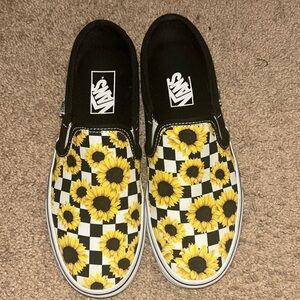 DISCONTINUED Sunflower Slip On Checkered Vans
